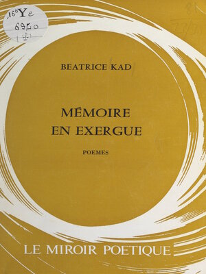 cover image of Mémoire en exergue